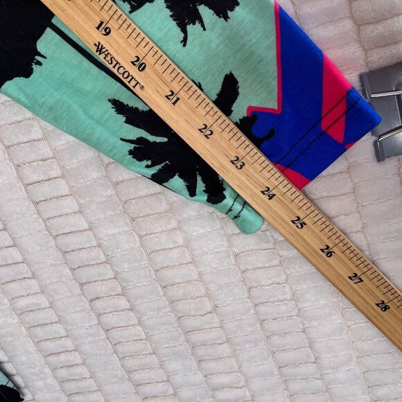 Reason Mens Graphic Long Sleeve Shirt Tiger Palm Print Medium Cotton Multicolor - Picture 4 of 6